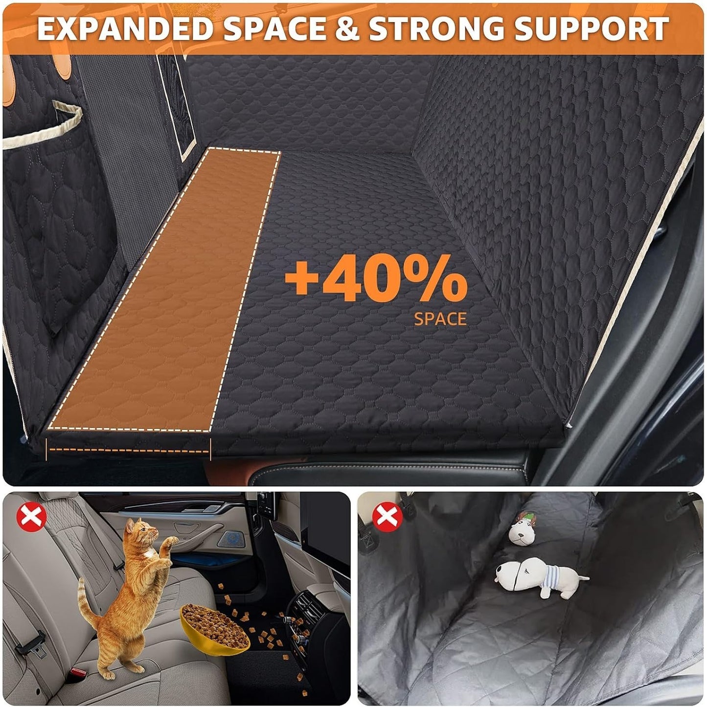 Hard Bottom Car Seat Extender for Dogs