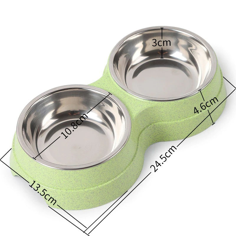 Double Pet Bowls Food & Water Feeder