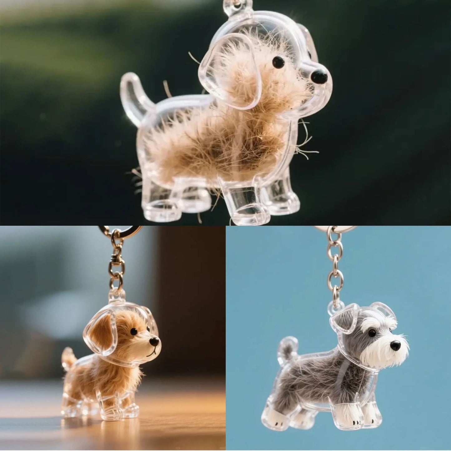 Dog Fur Pendant Keychain