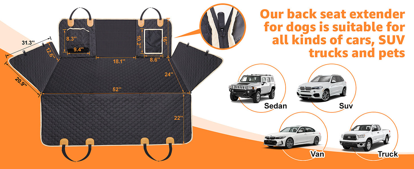 Hard Bottom Car Seat Extender for Dogs