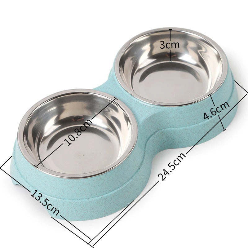 Double Pet Bowls Food & Water Feeder