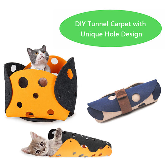 Interactive Foldable Cat Play Tunnel