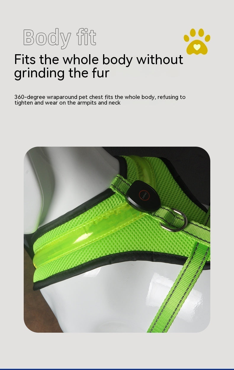 USB Rechargeable LED Luminous Pet Harness