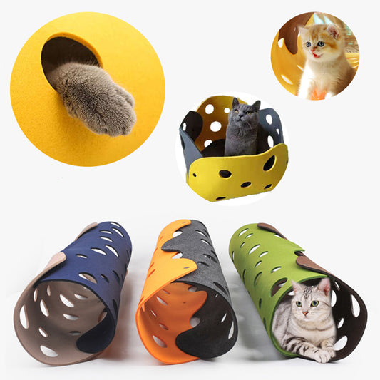 Interactive Foldable Cat Play Tunnel