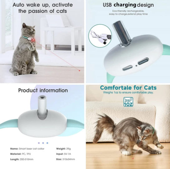Smart Laser Teasing Cat Collar