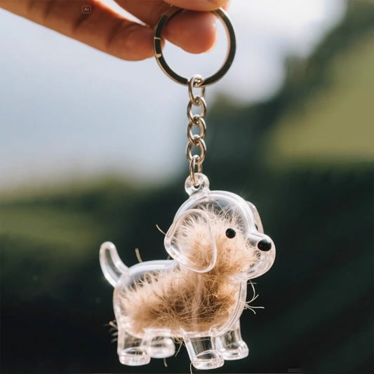 Dog Fur Pendant Keychain