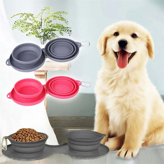 Double Collapsible Pet Bowls