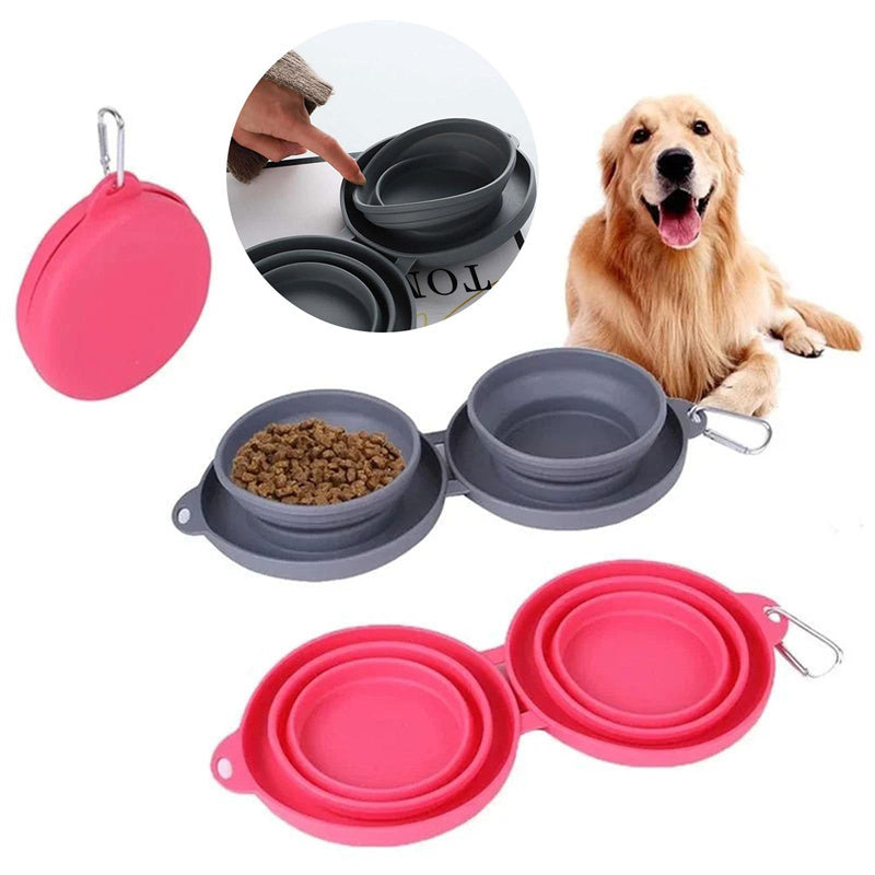 Double Collapsible Pet Bowls