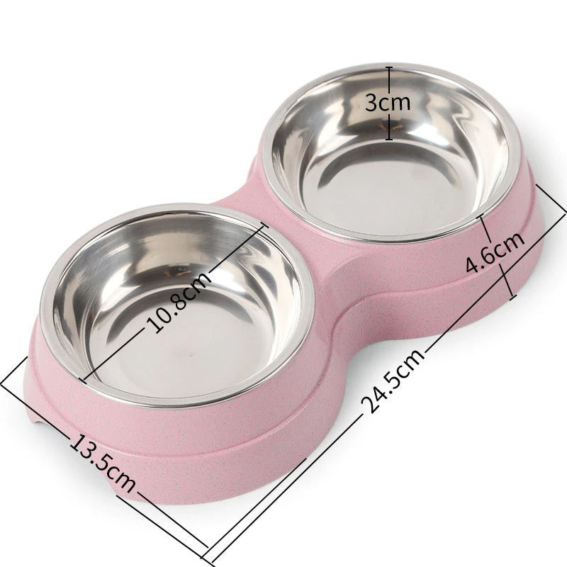 Double Pet Bowls Food & Water Feeder