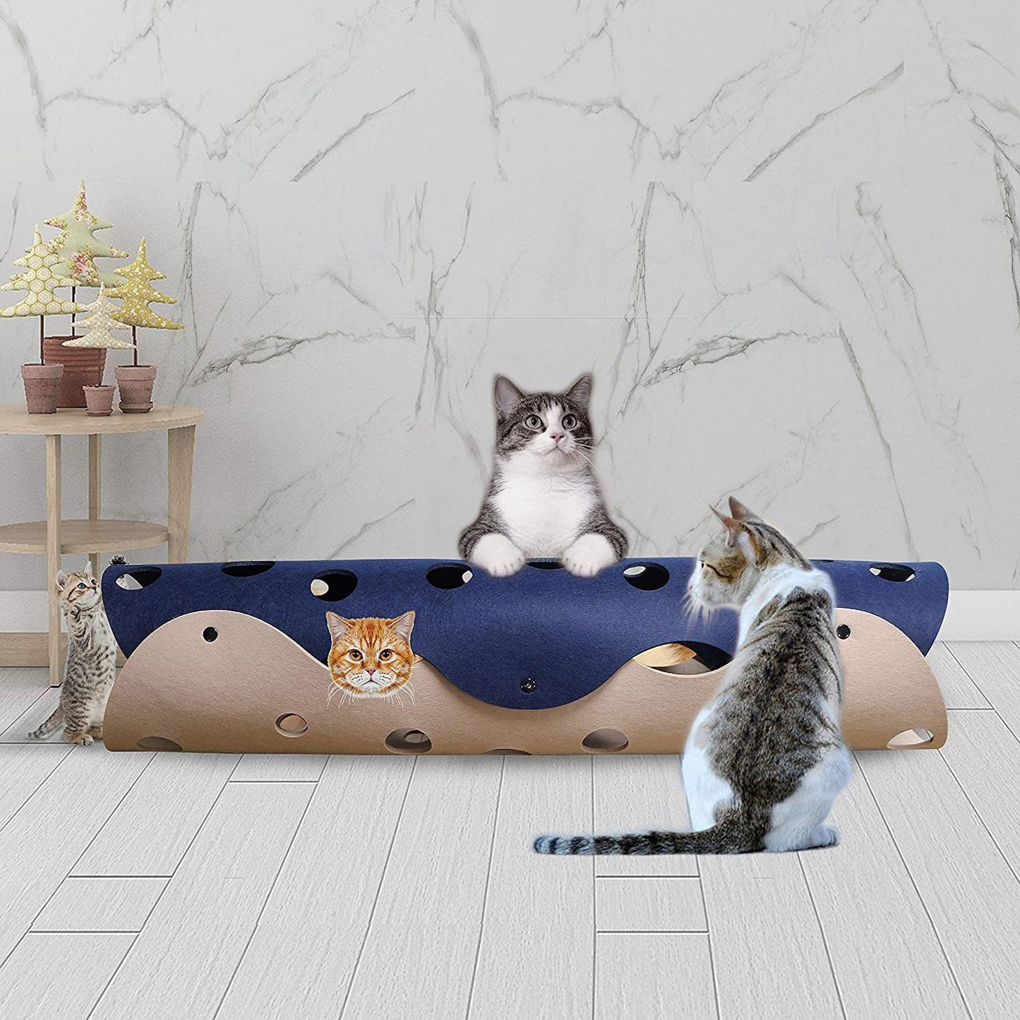 Interactive Foldable Cat Play Tunnel